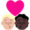 Kiss- Person- Person- Medium-Light Skin Tone- Dark Skin Tone emoji on Microsoft